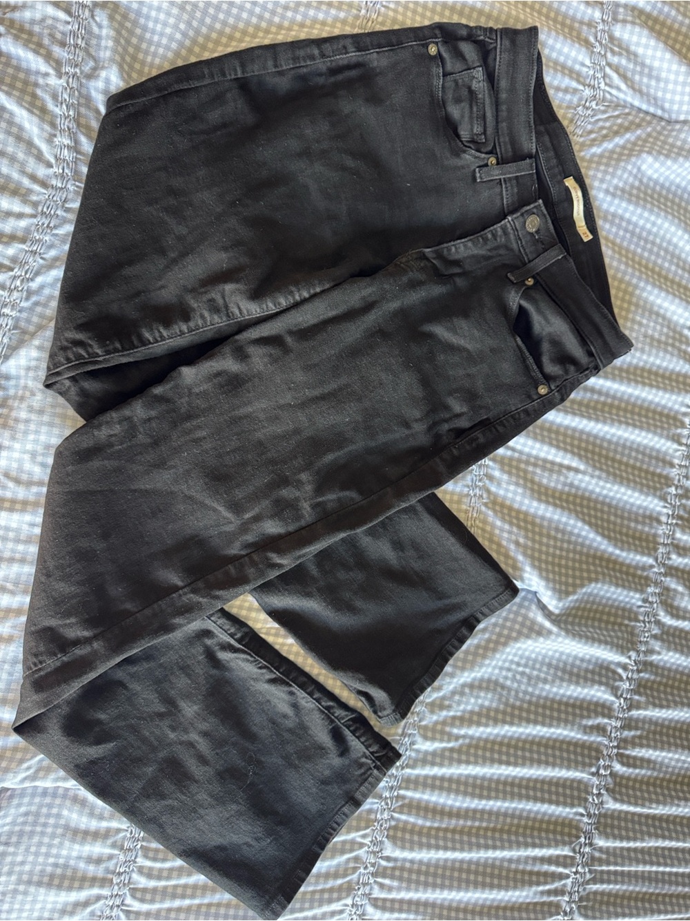 Levi's Women's Black Bootcut Jeans - Solid Black Stretch Denim 78% COTTON